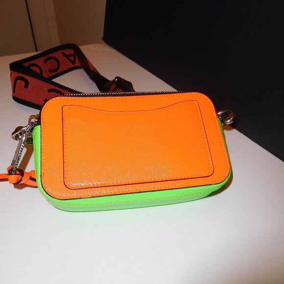 Marc Jacobs Saffiano Green/Orange Leather Crossbody Bag - Picture 2 of 7